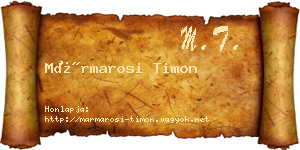 Mármarosi Timon névjegykártya